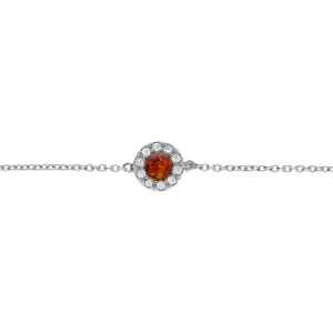 BRACELET ARGENT RHODIÉ AMBRE VÉRITABLE 16+3CM