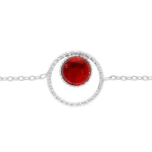 BRACELET ARGENT RHODIÉ 6MM AMBRE VÉRITABLE 16+3CM