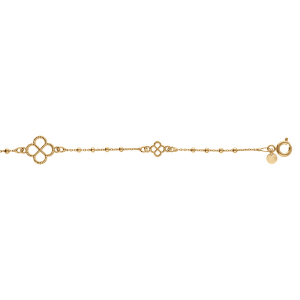BRACELET ARGENT DORÉ FLEURS AJOURÉES 16+3CM