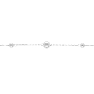 BRACELET ARGENT RHODIÉ BOULES 16+3CM