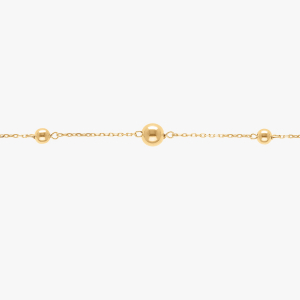 BRACELET ARGENT DORÉ BOULES 16+3CM