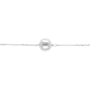 BRACELET ARGENT RHODIÉ BOULE 10MM  16+3CM