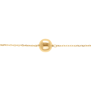 BRACELET ARGENT DORÉ BOULE 10MM  16+3CM