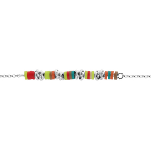 BRACELET ARGENT RHODIÉ COCKTAIL COULEURS 16+3CM