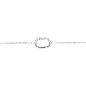 BRACELET ARGENT RHODIÉ OXYDES BLANCS SERTIS 15+3CM
