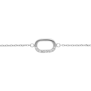 BRACELET ARGENT RHODIÉ OXYDES BLANCS SERTIS 15+3CM
