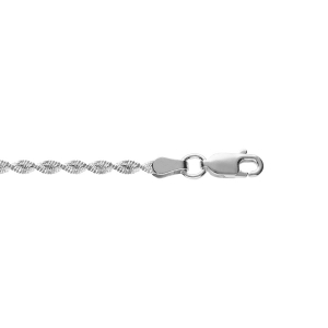 BRACELET ARGENT CHAINE VRILLE 3MM 17CM