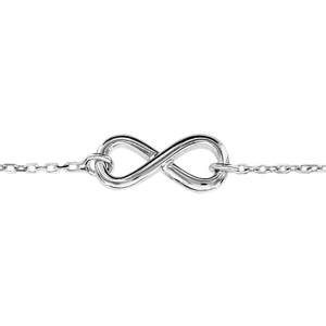 BRACELET ARGENT RHODIÉ SYMBOLE INFINI 16+2CM