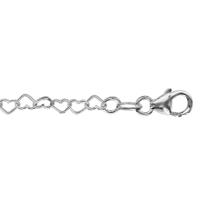 BRACELET ARGENT MULTI COEURS 18CM