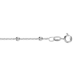 BRACELET ARGENT BOULES FACETEES 18CM