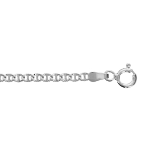 BRACELET ARGENT MAILLE MARINE LAPIDEE 18CM