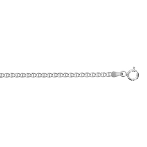 BRACELET ARGENT MAILLE MARINE LAPIDEE 18CM