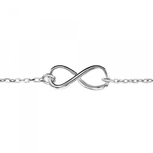 BRACELET ARGENT RHODIÉ MOTIF INFINI 16+3CM