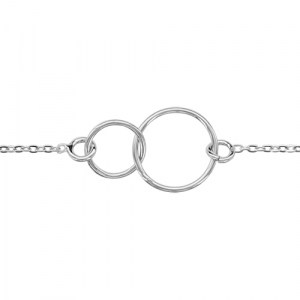 BRACELET ARGENT RHODIÉ MOTIF DOUBLE ALLIANCES 16+3CM