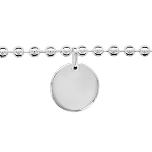 BRACELET ARGENT BOULES AVEC 1 MEDAILLE RONDE 16+3CM