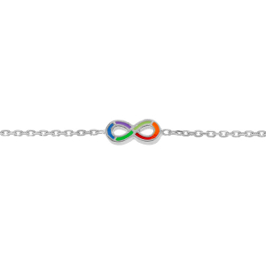BRACELET ARGENT RHODIE MOTIF INFINI AVEC RESINE 15+2M