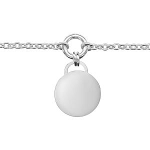 BRACELET ARGENT RHODIÉ CHAINETTE PAMPILLE RONDELLE 16+3CM REGLABLE