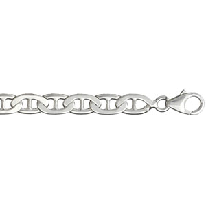 CHAINE ARGENT RHODIÉ MARINE 6,5MM 50CM