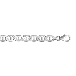 CHAINE ARGENT RHODIÉ MARINE 6,5MM 50CM
