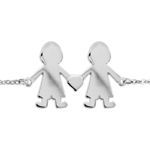 BRACELET ARGENT PASSIVE GARCON/GARCON 16+3CM