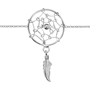 BRACELET ARGENT RHODIÉ CROCHET ATTRAPE REVES 16+3CM
