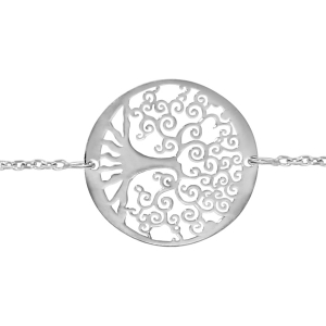 BRACELET ARGENT RHODIÉ ARBRE DE VIE 20MM 16+3CM