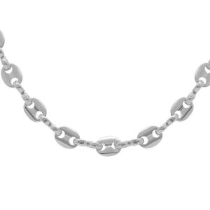 COLLIER GRAIN DE CAFE ARGENT 7MM  50CM