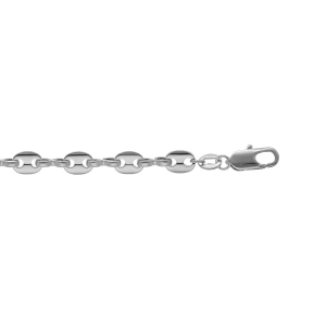 BRACELET ARGENT GRAIN DE CAFE 7MM  18CM