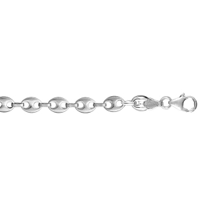 BRACELET ARGENT GRAIN DE CAFE 6mm  18CM