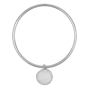 BRACELET JONC ENFANT 54MM AVEC GALET ARGENT MASSIF