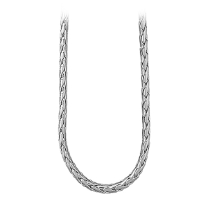 COLLIER MAILLE PALMIER ARGENT RHODIÉ 40CM