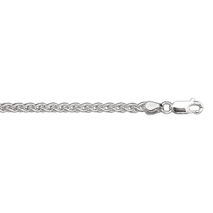 BRACELET ARGENT RHODIÉ MAILLE PALMIER 18CM