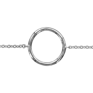BRACELET ARGENT RHODIÉ ANNEAU DIAM 15MM 16+2CM