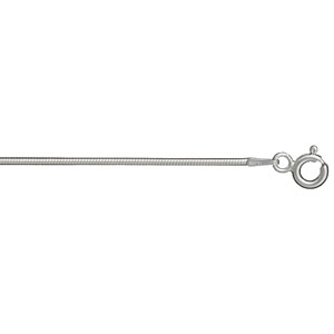 COLLIER MAILLE TUBE ROND DIAM 1,20MM EN 45CM ARGENT