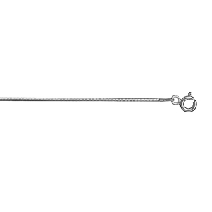 COLLIER MAILLE TUBE ROND DIAM 1,20MM EN 45CM ARGENT
