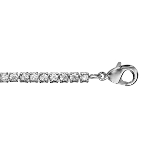 BRACELET ARGENT RHODIÉ RIVIERE OXYDES BLANCS 2.5MM 16+2CM