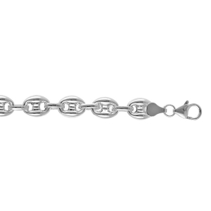 BRACELET GRAIN DE CAFE ARGENT 9MM  18CM