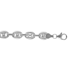 BRACELET GRAIN DE CAFE ARGENT 9MM  18CM