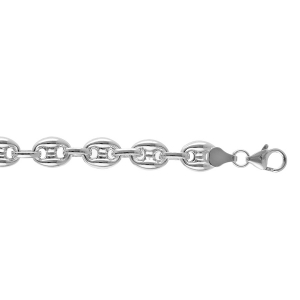 BRACELET GRAIN DE CAFE ARGENT 9MM  21CM