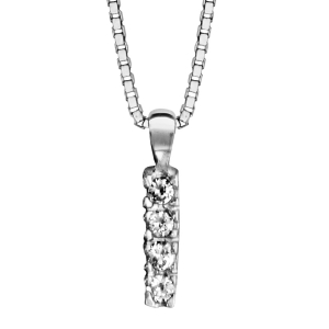COLLIER ARGENT RHODIÉ FORME I 40CM