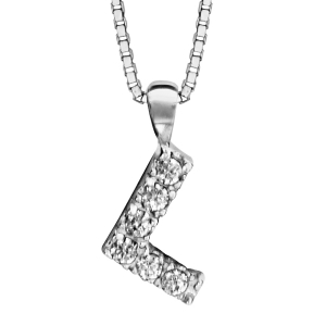 COLLIER + INITIALE L  40CM ARGENT RHODIÉ