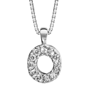 COLLIER + INITIALE O  40CM ARGENT RHODIÉ