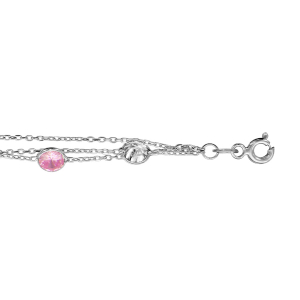 BRACELET ARGENT RHODIÉ 3 RANGS MULTI PIERRES SYNTHETIQUE  MULTI COULEURS 16+3CM