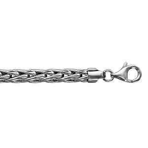 BRACELET ARGENT RHODIÉ MAILLE PALMIER 19CM