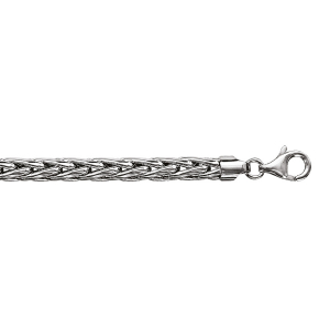 BRACELET ARGENT RHODIÉ MAILLE PALMIER 19CM
