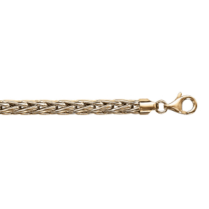 BRACELET ARGENT ET DORURE JAUNE MAILLE PALMIER 5.5MM  19CM