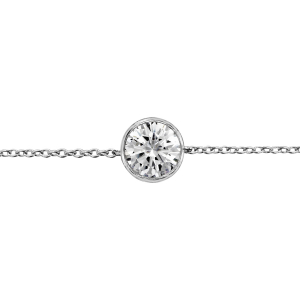 BRACELET ARGENT RHODIÉ SOLITAIRE SERTI CLOS DIAM 7MM 16+1,5CM
