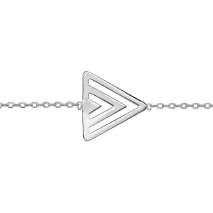 BRACELET ARGENT RHODIÉ 3 TRIANGLES 16+2CM