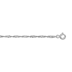 BRACELET ARGENT RHODIÉ SINGAPOUR 2,00MM  18CM
