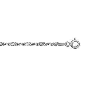 BRACELET ARGENT RHODIÉ SINGAPOUR 2,2MM 18CM